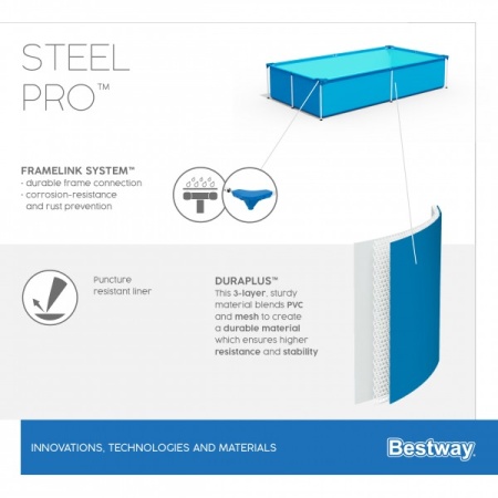 Bestway 56401 BW Каркасный бассейн Steel Pro 221х150х43см, 1200л Bestway 56401 BW Каркасный бассейн Steel Pro 221х150х43см, 1200л