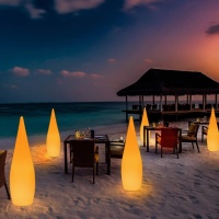 Светильник Капля 24х80 солнечная батарея, RGB