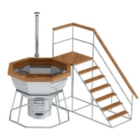 Банный чан 8 граней на подставке с печью Банный чан 8 граней на подставке с печью